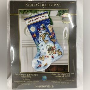 Dimensions Gold Collection Snowman and Friends Stocking Cross Stitch Kit